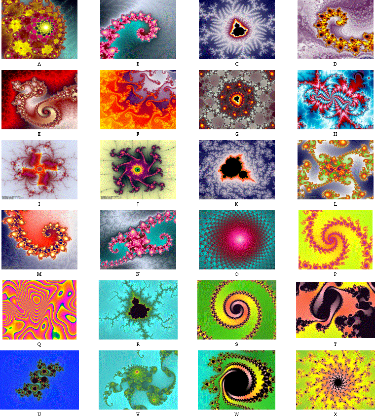Flier showing 24 fractal images